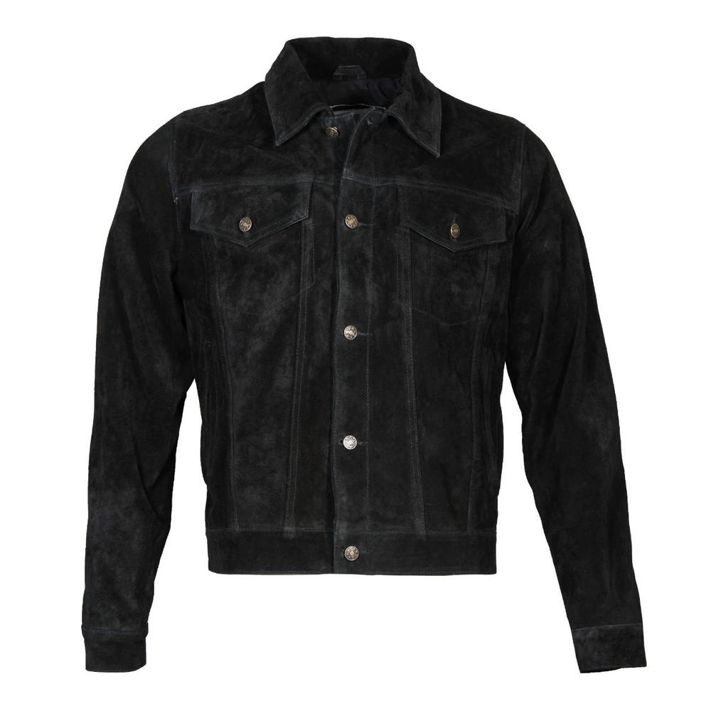 Adaptor Clothing Suede Trucker Jacket Black