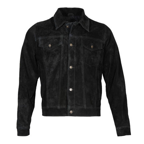 Adaptor Clothing Suede Trucker Jacket Black Thumbnail 1