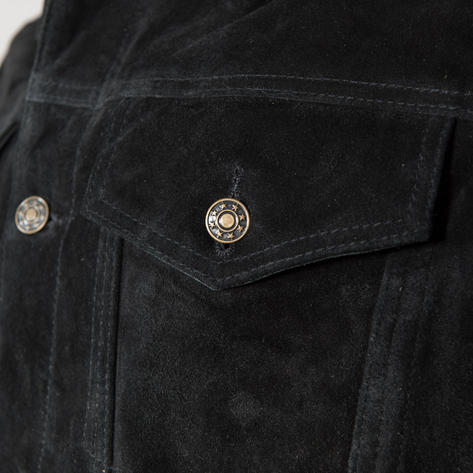 Adaptor Clothing Suede Trucker Jacket Black Thumbnail 3