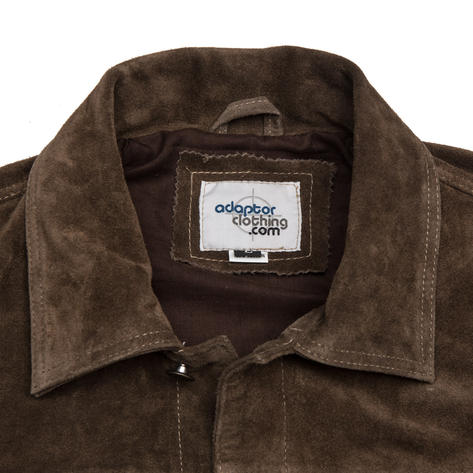 Adaptor Clothing Suede Trucker Jacket Chocolate Brown Thumbnail 3