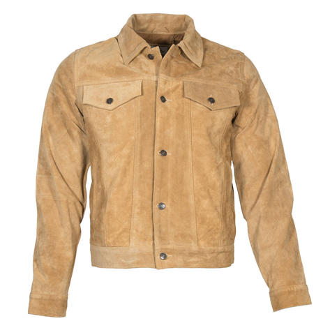 Adaptor Clothing Suede Trucker Jacket Caramel Thumbnail 1