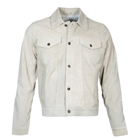 Adaptor Clothing Suede Trucker Jacket Silver Grey Thumbnail 1