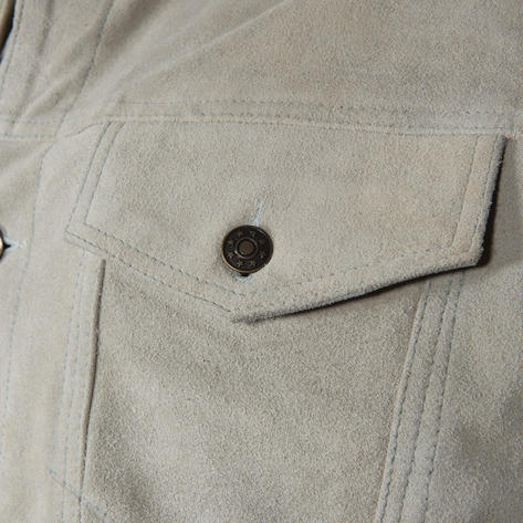 Adaptor Clothing Suede Trucker Jacket Silver Grey Thumbnail 3