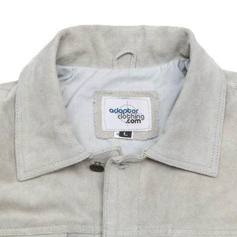 Adaptor Clothing Suede Trucker Jacket Silver Grey Thumbnail 2