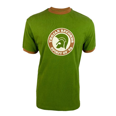 Trojan Records Spirit Of '69 Ringer T-Shirt Green Thumbnail 1