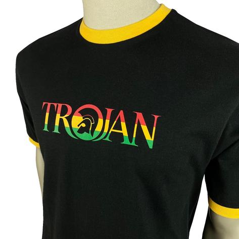 Trojan Records Helmet Logo Ringer T-Shirt Rasta Thumbnail 2