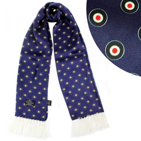 Tootal Mens Printed Silk Scarf  Targets Blue