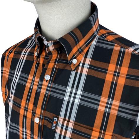 Trojan Records Check Shirt With Pocket Square Black and Orange Thumbnail 3