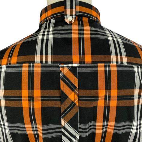 Trojan Records Check Shirt With Pocket Square Black and Orange Thumbnail 4