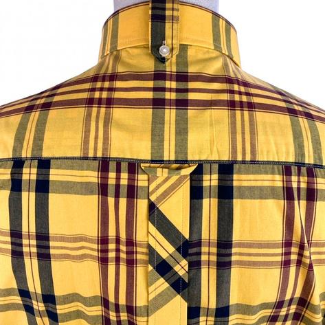 Trojan Records Check Shirt With Pocket Square Mustard and Wine Thumbnail 3