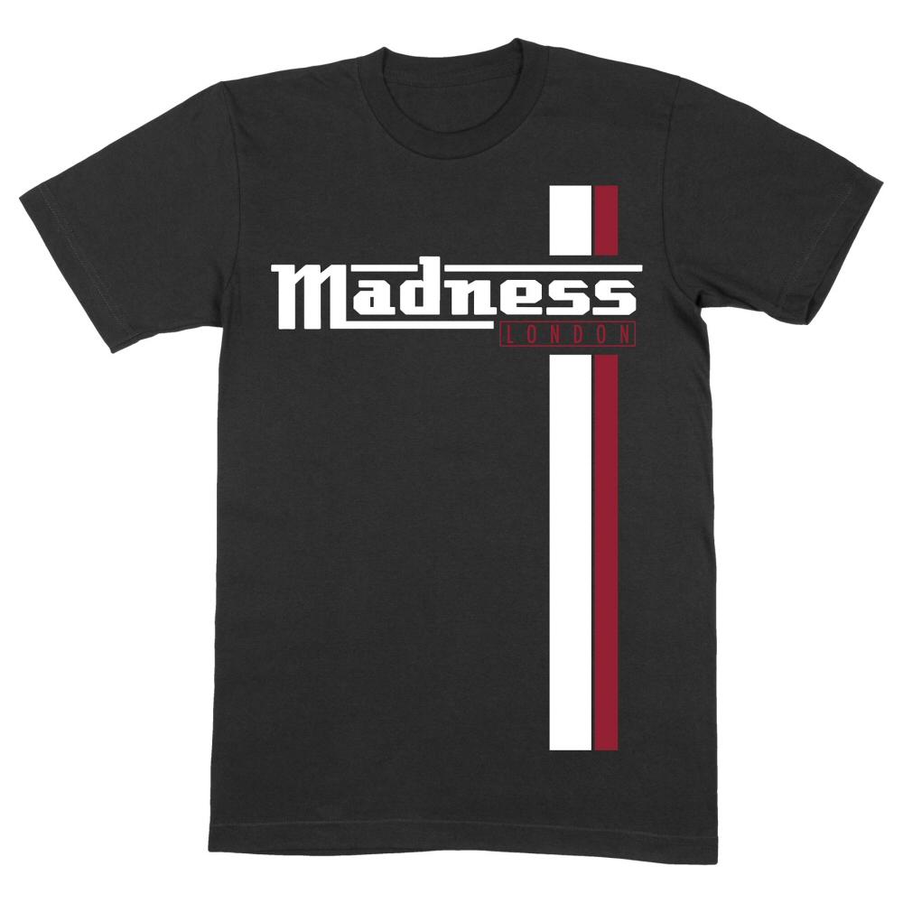 Official Madness Twin Racing Stripe Logo T-Shirt Black