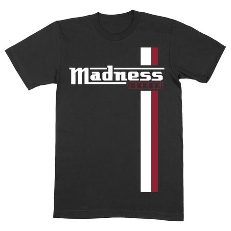 Official Madness Twin Racing Stripe Logo T-Shirt Black Thumbnail 1