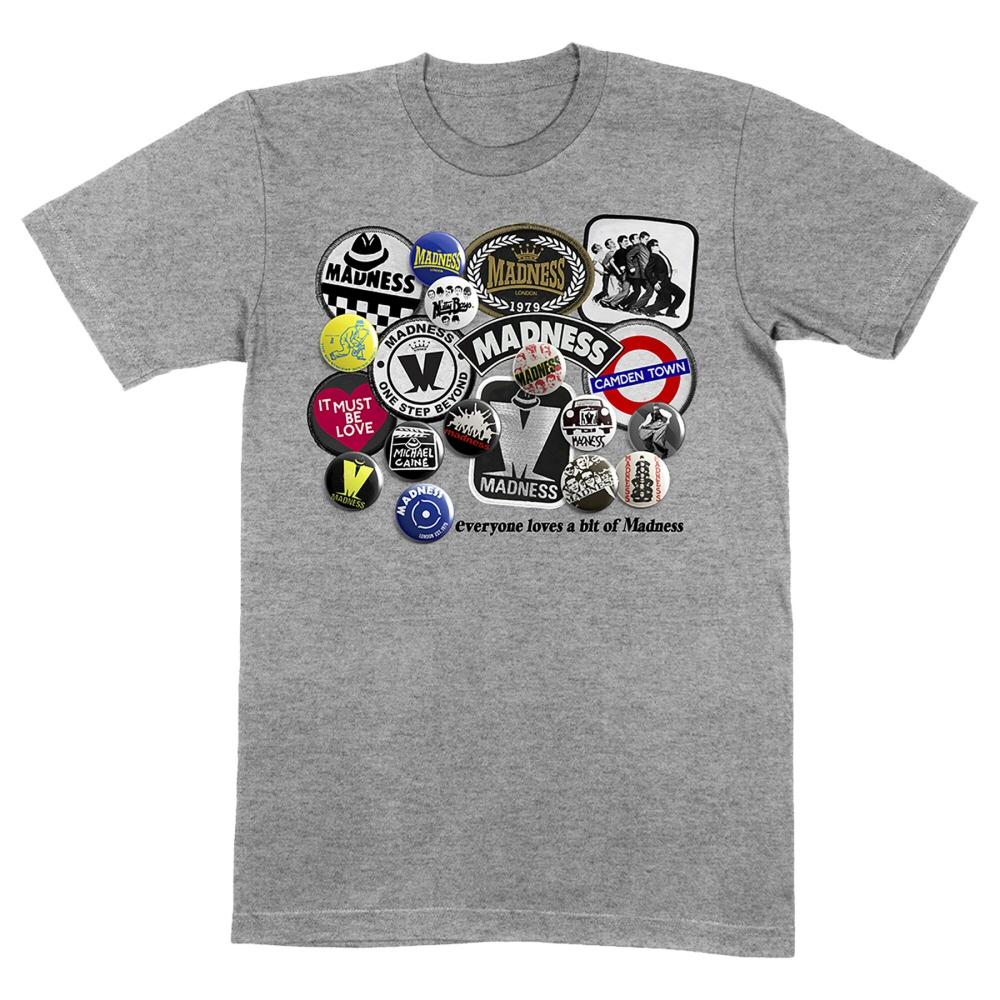 Official Madness Badges and Patches T-Shirt Grey