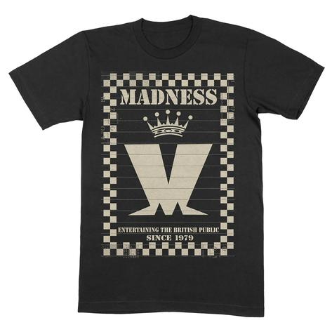 Official Madness Chequer Border Big M T-Shirt Black Thumbnail 1