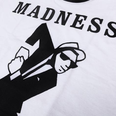 Official Madness 2Tone Dancing Man Ringer T-Shirt White Thumbnail 2