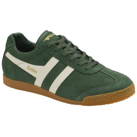 Gola Harrier Classic Twin Stripe Suede Trainer Evergreen / Off White Thumbnail 2