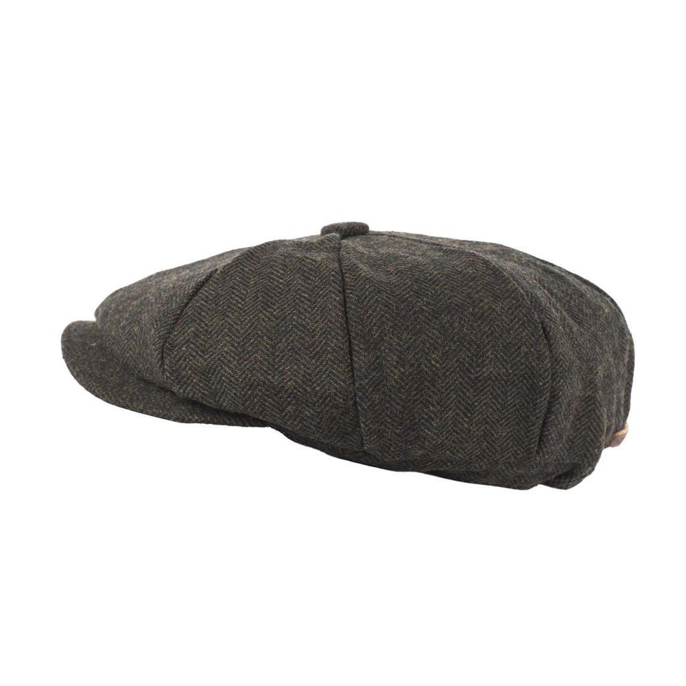 Heritage Traditions Herringbone Tweed Newsboy Cap Green