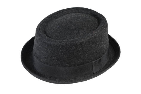 Heritage Rude Boy Narrow Brim Felt Trilby Pork Pie Hat Grey