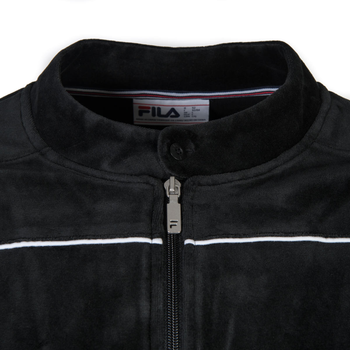 Fila Tusk Classic Velour Track Top Black | Adaptor Clothing