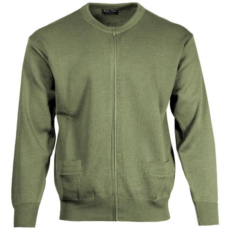 Franco Ponti Made in Italy Merino Wool ZIP-Thru CARDIGAN Sage Thumbnail 1