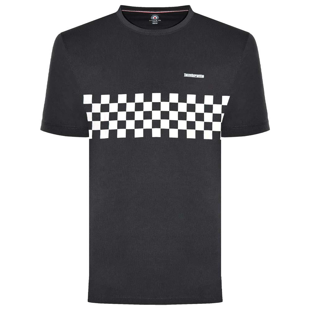 Lambretta Two Tone Checker Band T Shirt Black