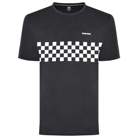 Lambretta Two Tone Checker Band T Shirt Black Thumbnail 1