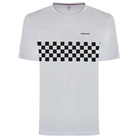 Lambretta Two Tone Checker Band T Shirt White Thumbnail 1