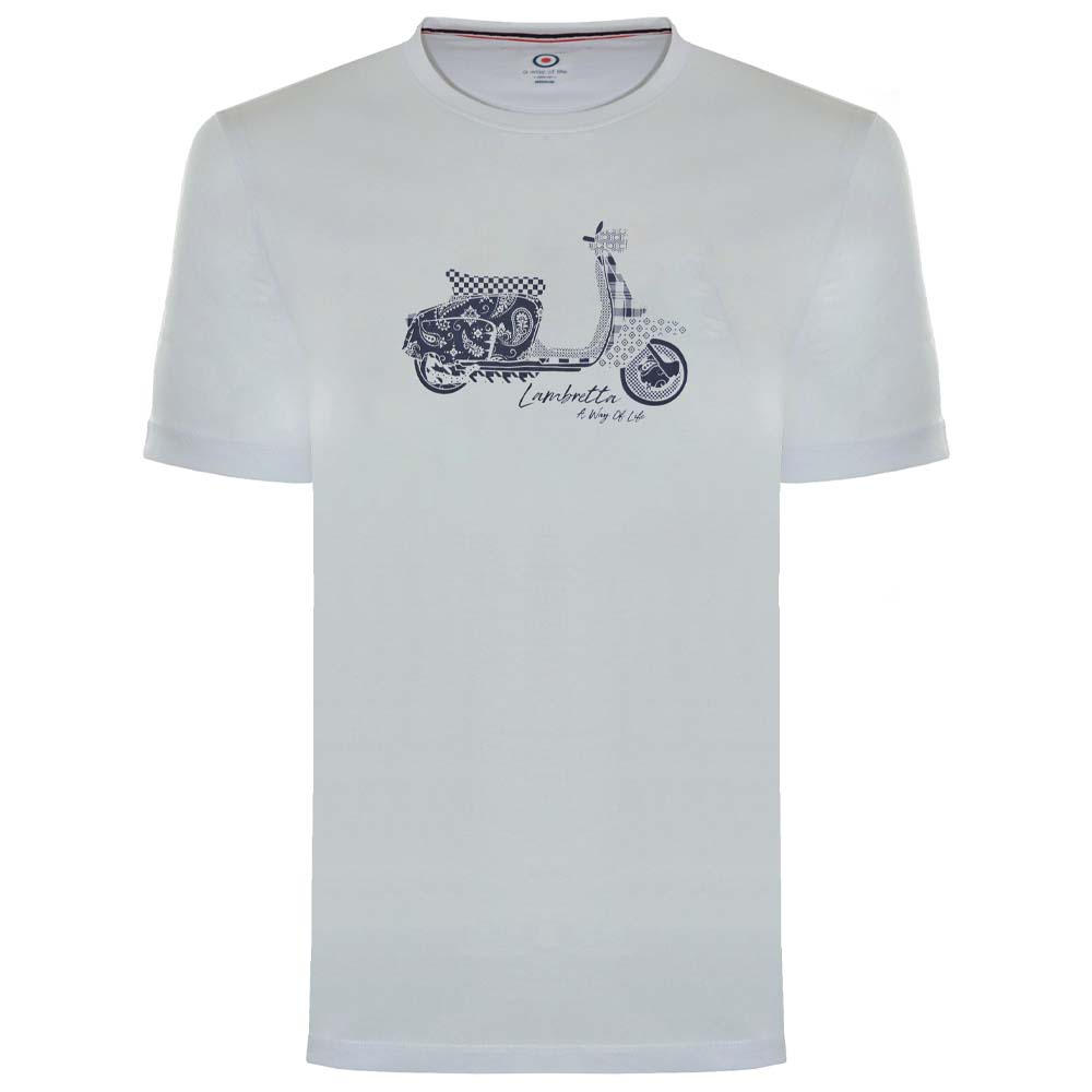 Lambretta Scooter Outline Print T-Shirt Light Blue