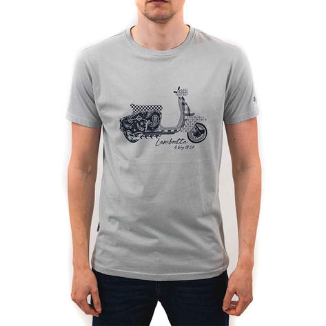 Lambretta Scooter Outline Print T-Shirt Light Blue Thumbnail 3