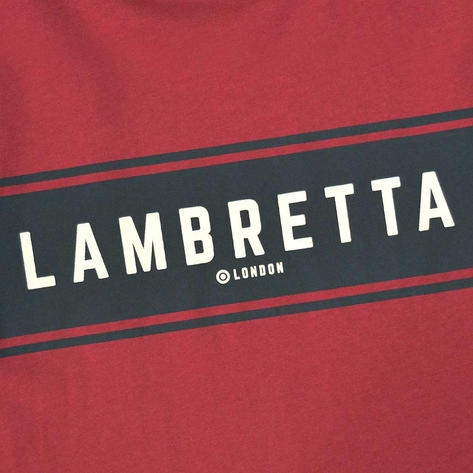 Lambretta Logo Panel T-Shirt Burgundy / Navy Thumbnail 2