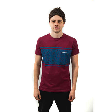 Lambretta Paisley Panel T-Shirt Burgundy Thumbnail 3