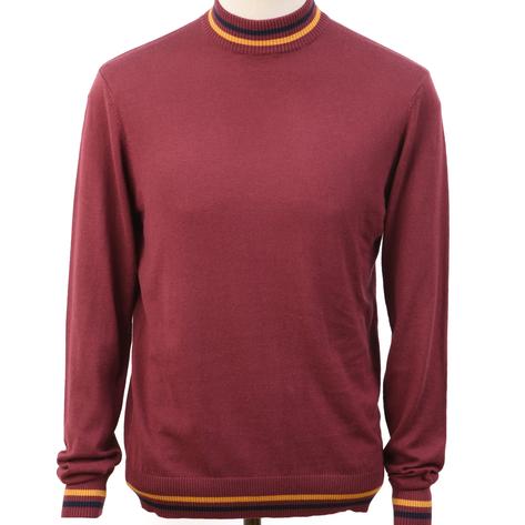 Art Gallery Haye Tipped Turtle Neck Knit Wine Thumbnail 1