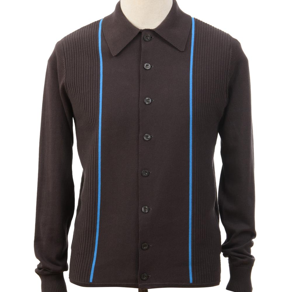 Art Gallery Mittoo Polo Collar Cardigan Brown