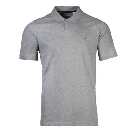 Original Penguin Button Placket Short Sleeve Polo Shirt Grey