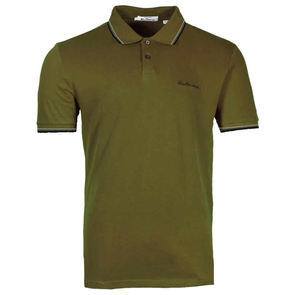 Ben Sherman Tipped Pique Polo Shirt Olive