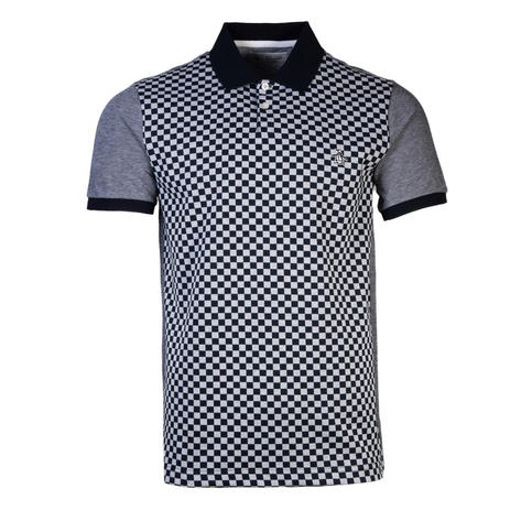 Original Penguin Two Tone Checkerboard Polo Shirt Dark Blue Thumbnail 1