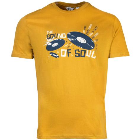 Ben Sherman Sound of Soul Vinyl Print T-Shirt Mustard