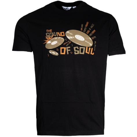 Ben Sherman Sound of Soul Vinyl Print T-Shirt Black