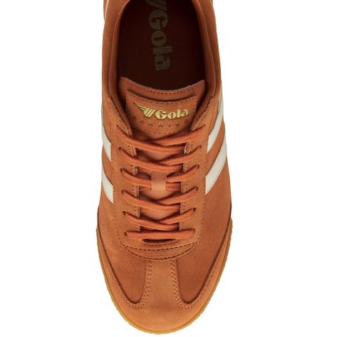 Gola Harrier Classic Twin Stripe Suede Trainer Moody Orange / Off White Thumbnail 5