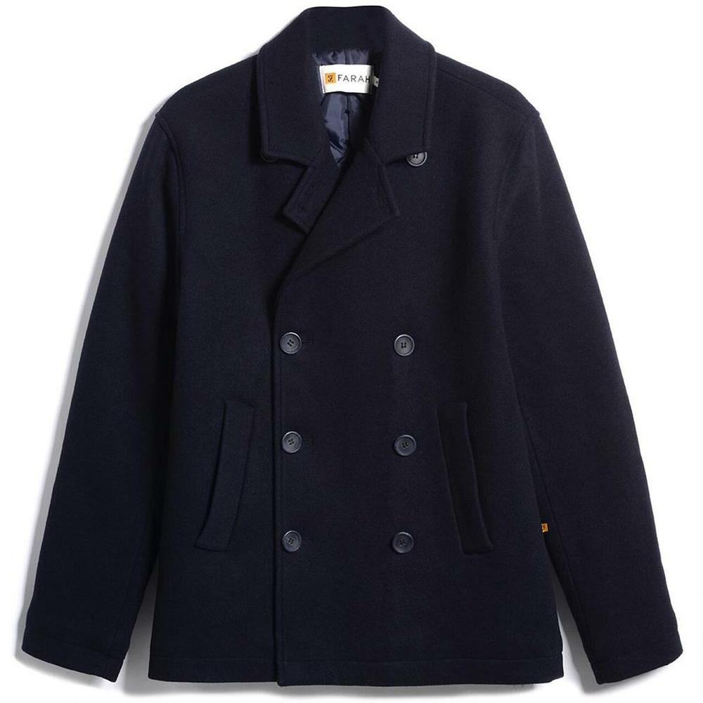 Farah Wool Blend DB Peacoat Navy Blue