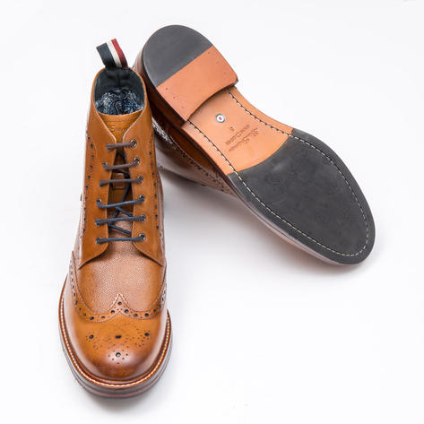 Ben Sherman Leather Soled Brogue Boot Tan Thumbnail 2