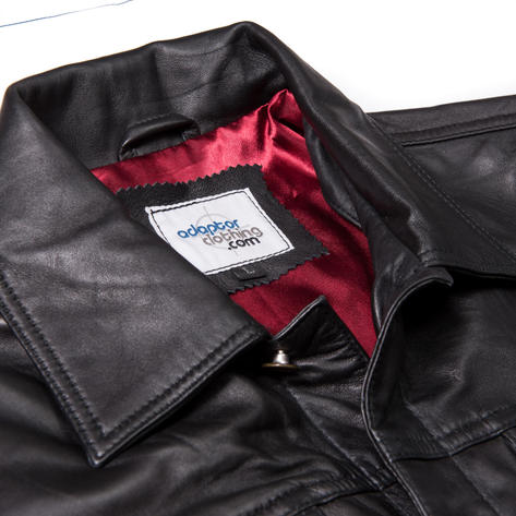 Adaptor Clothing Buttersoft Leather Trucker Jacket Black Thumbnail 2