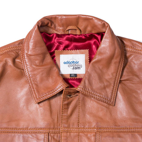 Adaptor Clothing Buttersoft Leather Trucker Jacket Aged Tan Thumbnail 2