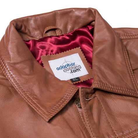 Adaptor Clothing Buttersoft Leather Trucker Jacket Aged Tan Thumbnail 3