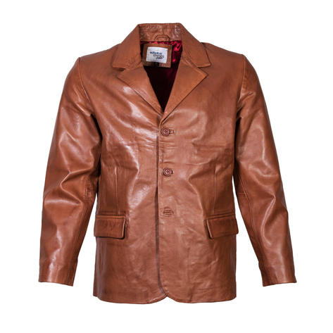 Adaptor Clothing Buttersoft Leather 3 Button SB Jacket Aged Tan Thumbnail 1