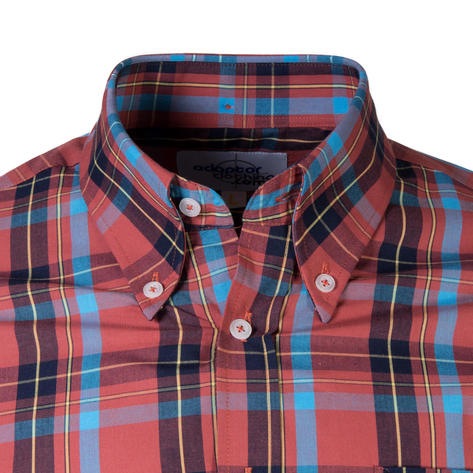 Adaptor Clothing Windowpane Long Sleeve Check Shirt Rust