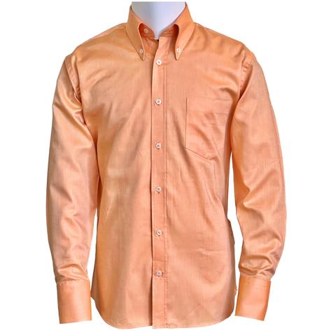 Adaptor Clothing Oxford Long Sleeve Button Down Shirt Sherbet Orange Thumbnail 1