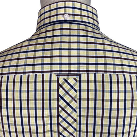 Ska & Soul Spearpoint Button Down Collar Check Shirt Lemon Thumbnail 3