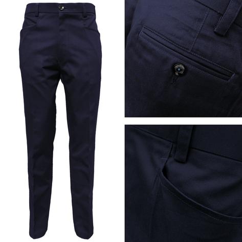 Adaptor Clothing Cotton Frogmouth Pocket Slim Trouser Navy