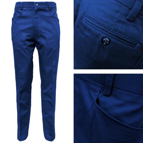 Adaptor Clothing Cotton Frogmouth Pocket Slim Trouser Blue